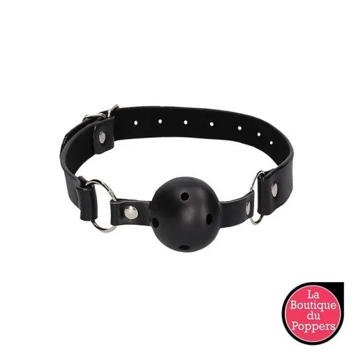 LBP - LRP Associes Bâillon Boule Gag Strap Noir -Poppers Soldes baillon boule gag strap noir