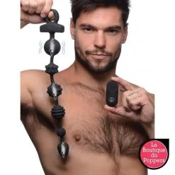 LBP - LRP Associes Boules Anales Vibrantes 21x Dark Rattler 40 X 4.5cm -Poppers Soldes boules anales vibrantes 21x dark rattler 40 x 45cm 2