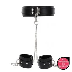 LBP - LRP Associes Collier Et Menottes De Poignets Heavy Taboom Noir