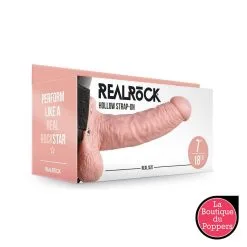LBP - LRP Associes Gode Ceinture Creux Hollow Strap On RealRock 18 X 4.5cm -Poppers Soldes gode ceinture creux hollow strap on realrock 18 x 45cm 3