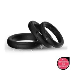 LBP - LRP Associes Lot De 3 Cockring Silicone Set Ring Noirs -Poppers Soldes lot de 3 cockring silicone set ring noirs 3