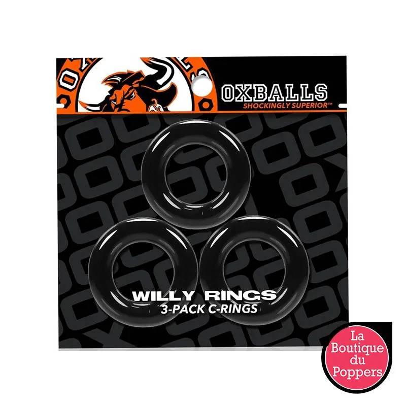 LBP - LRP Associes Lot De 3 Cockrings Willy Rings Noir 1 LBP - LRP Associes Lot De 3 Cockrings Willy Rings Noir