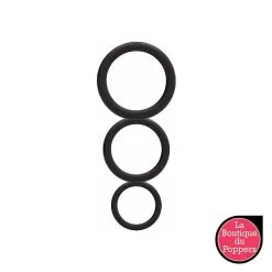 LBP - LRP Associes Set De 3 Cockrings Noirs En Silicone